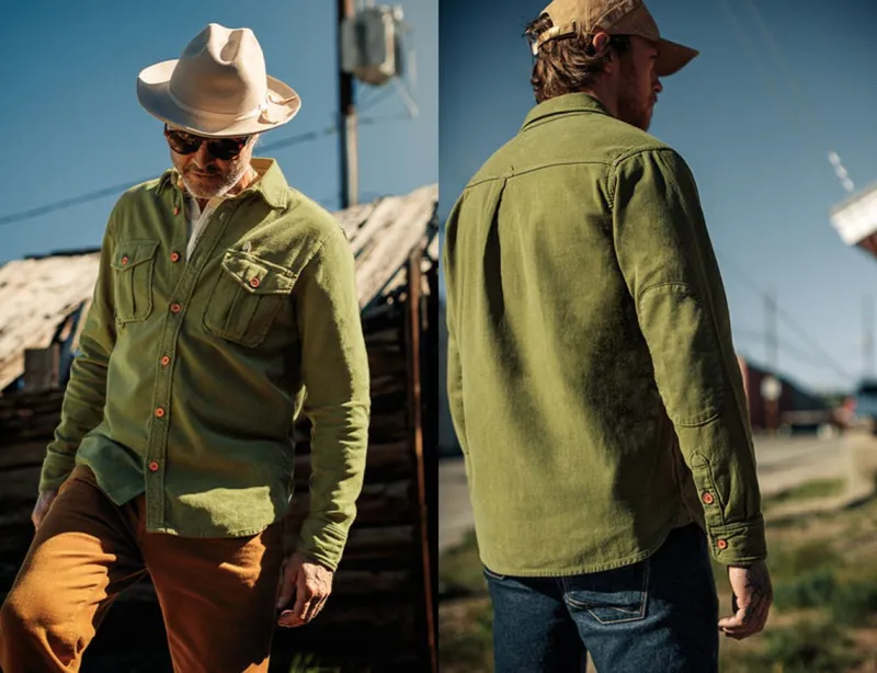&SONS Lichen Moleskin Shirt Army Green Online