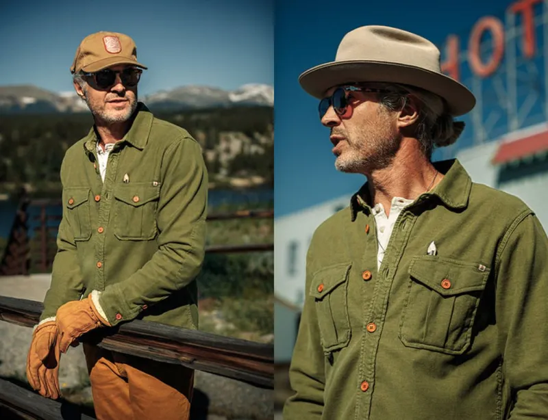 &SONS Lichen Moleskin Shirt Army Green Online