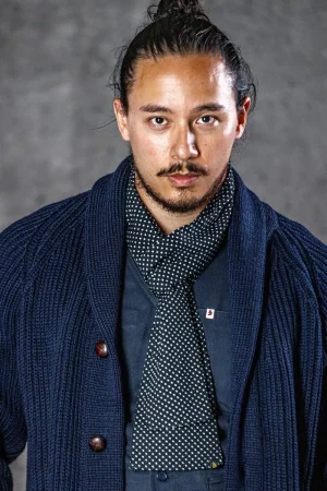 &SONS Midnight Black Dot Scarf Cheap
