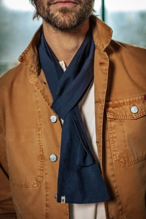 &SONS Navy Scarf Cheap