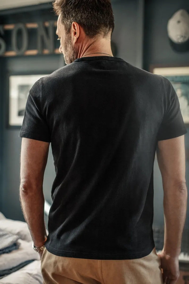 &SONS Original Old Yellow Logo T-Shirt Black Flash Sale