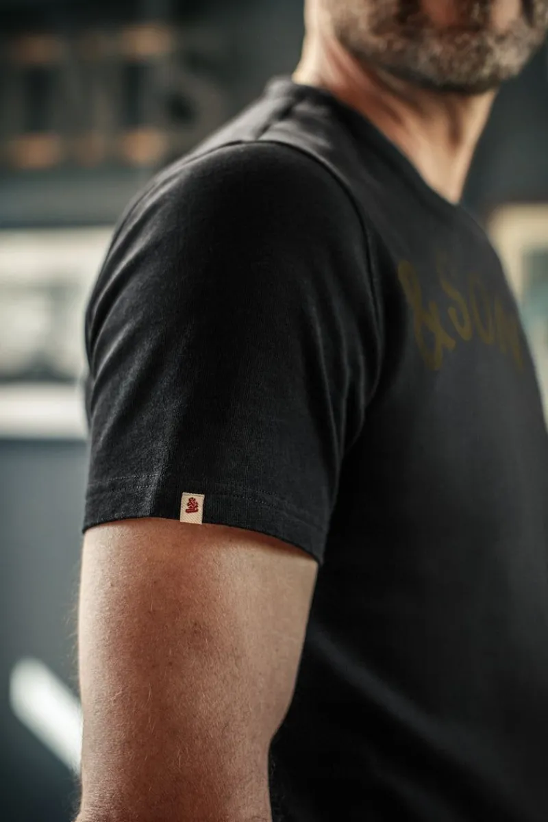 &SONS Original Old Yellow Logo T-Shirt Black Flash Sale