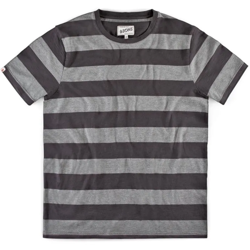 &SONS Papillon T-Shirt Grey Stripe Outlet