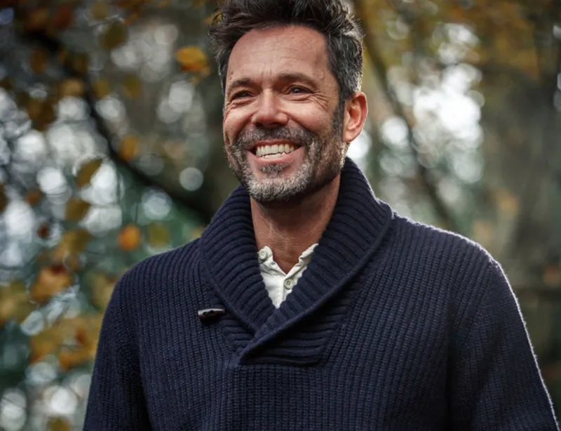 &SONS Port Shawl Collar Jumper Navy Flash Sale