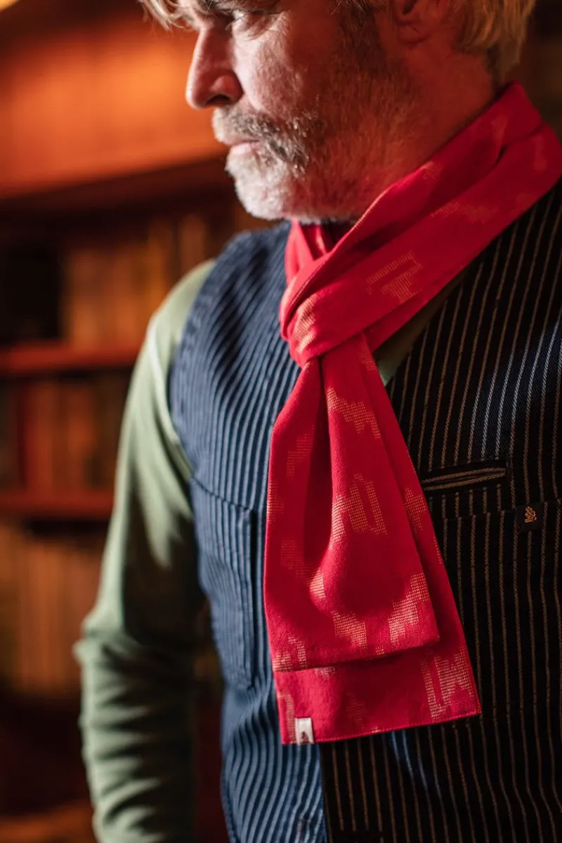 &SONS Red Ikat Scarf Sale