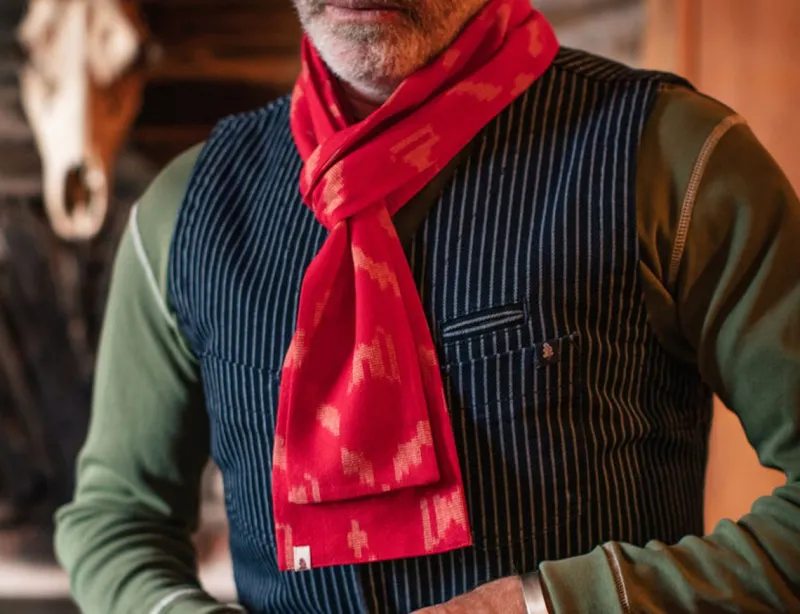 &SONS Red Ikat Scarf Sale