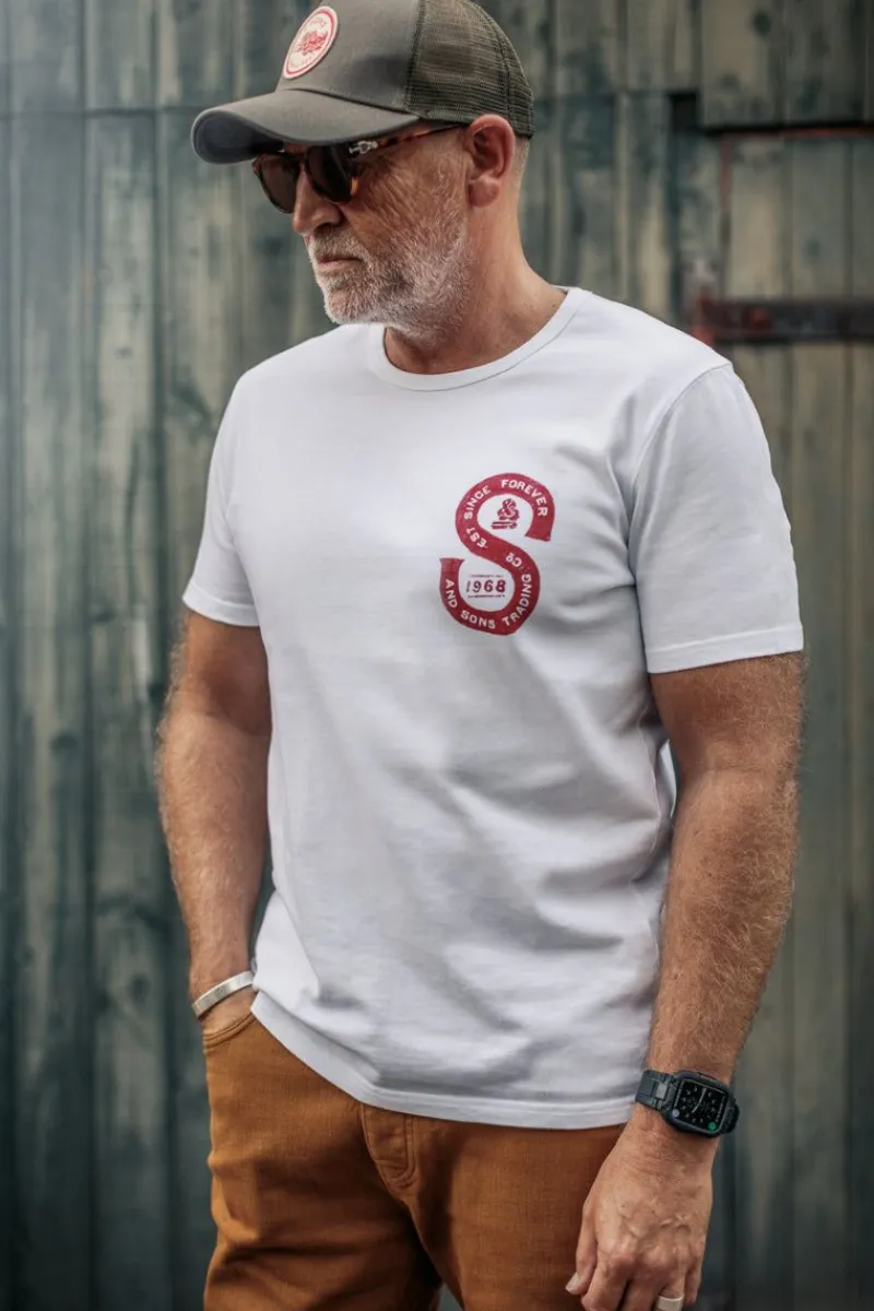 &SONS Sigma T-Shirt White Flash Sale