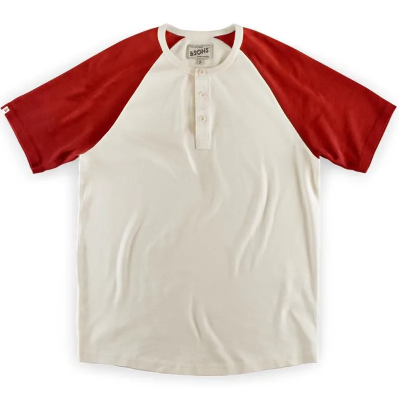 &SONS The Chariot Henley Shirt Raw/Red Fashion