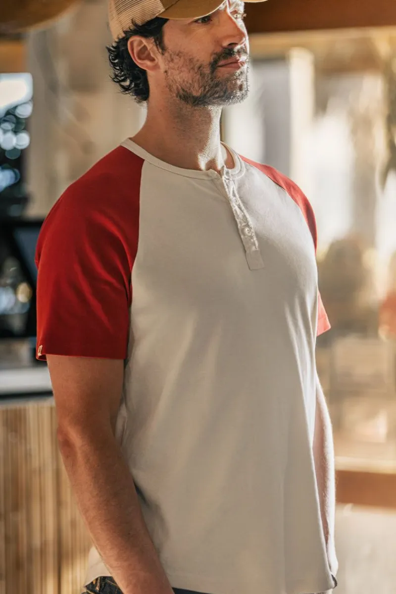&SONS The Chariot Henley Shirt Raw/Red Fashion