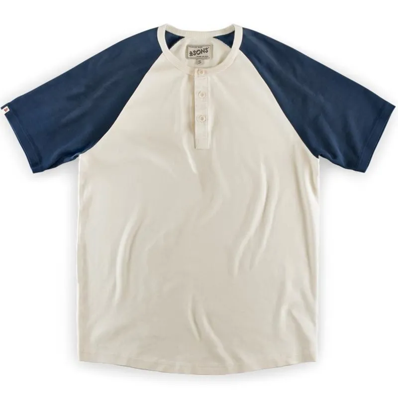 &SONS The Chariot Henley Shirt Raw/Indigo Cheap