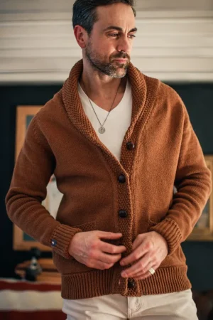 &SONS Turner Cardigan Rust Shop