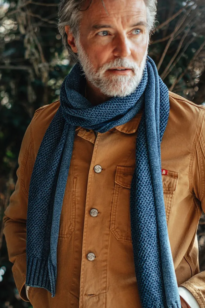 &SONS Vale Scarf Indigo Clearance