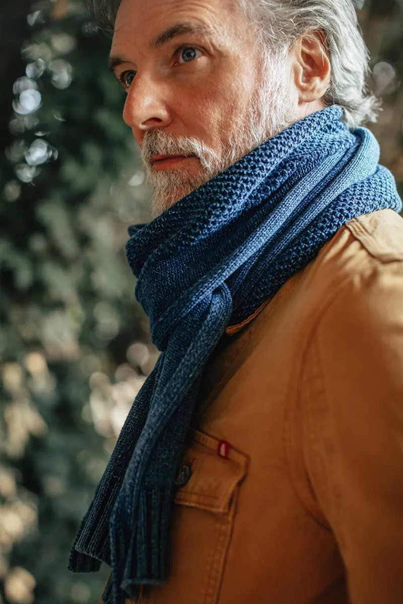 &SONS Vale Scarf Indigo Clearance