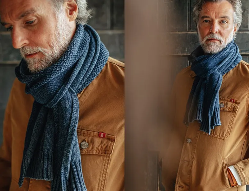 &SONS Vale Scarf Indigo Clearance