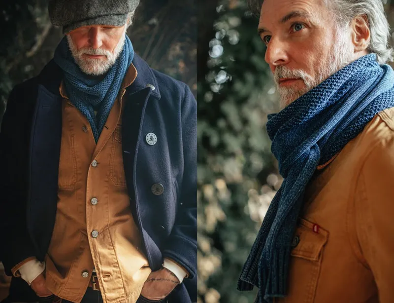 &SONS Vale Scarf Indigo Clearance