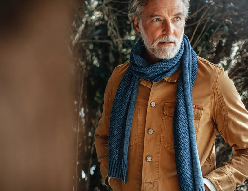 &SONS Vale Scarf Indigo Clearance