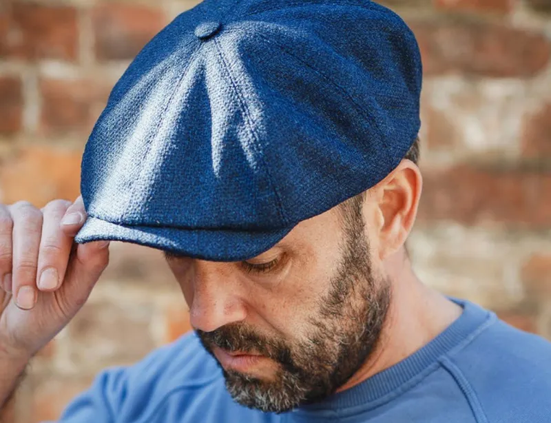 &SONS The London Baker Boy Hat- Blue Indigo Cheap