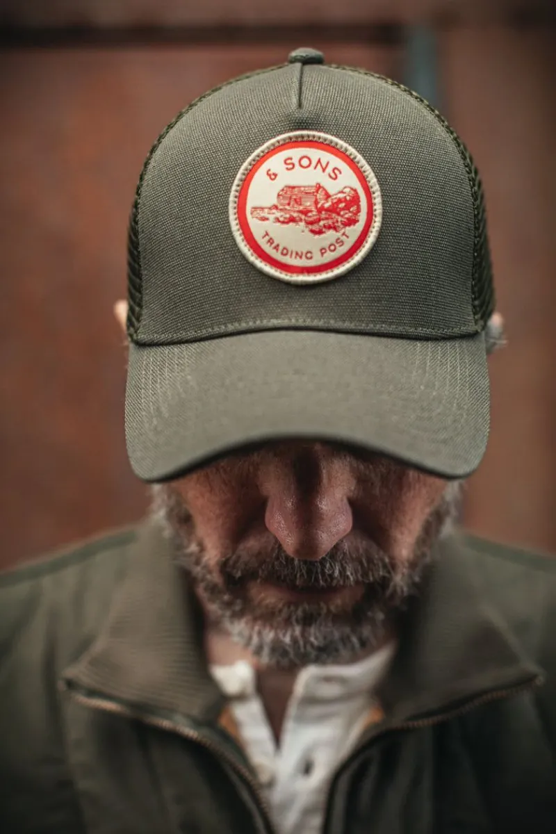 &SONS Trucker Badge Cap Army Green Discount