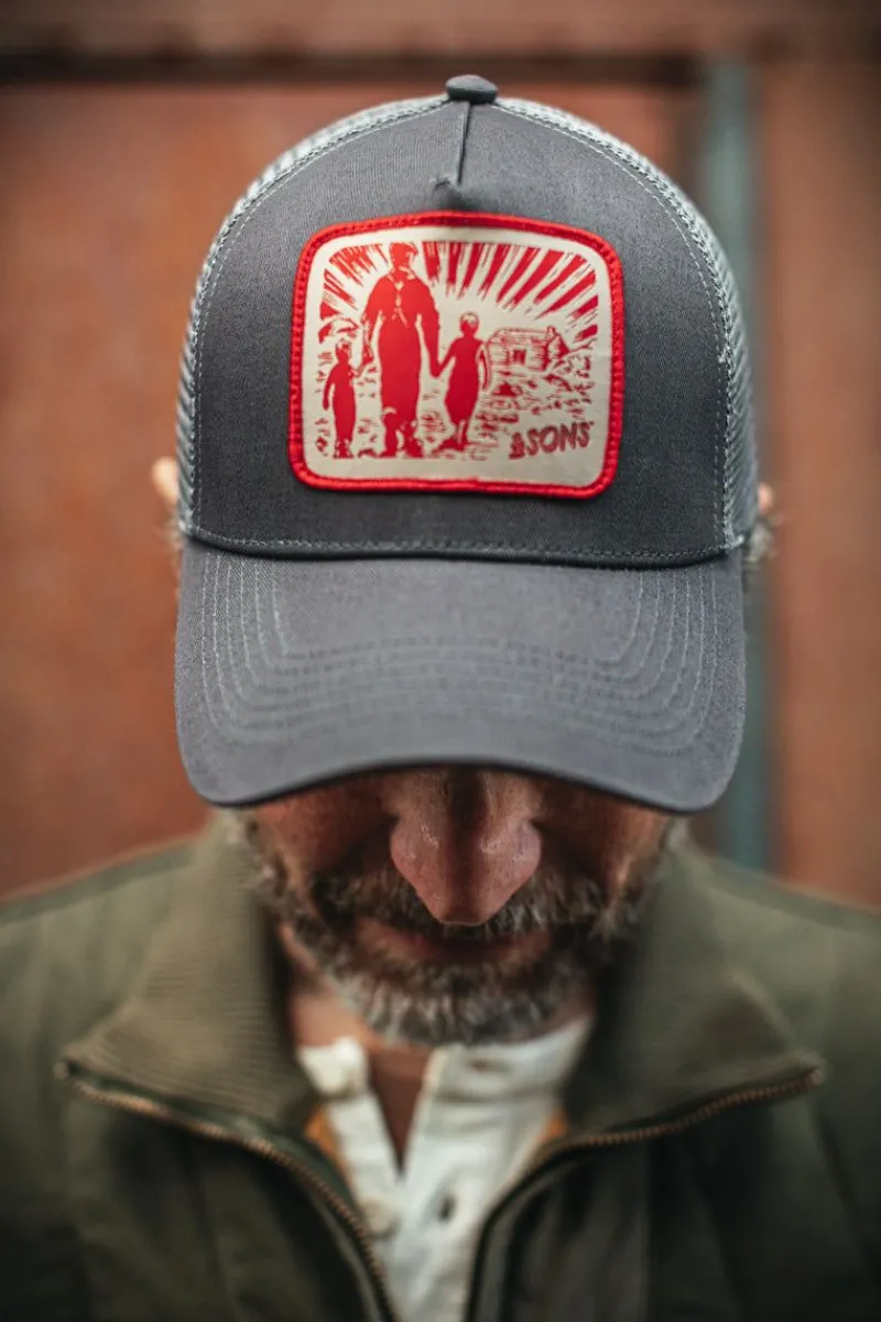 &SONS Trucker Badge Cap Grey Cheap